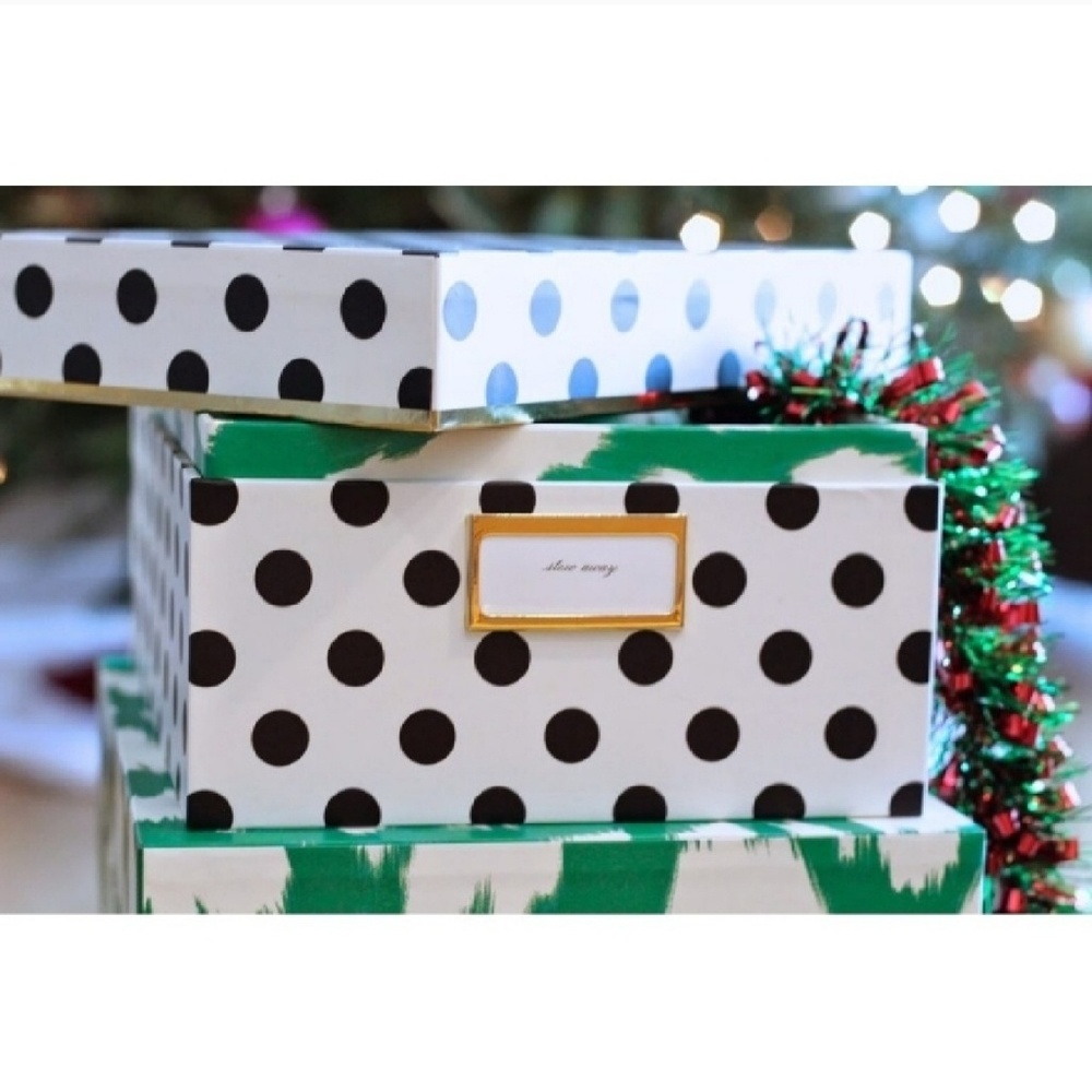 Kate Spade Polkadot Navy Blue or Black Nesting Box